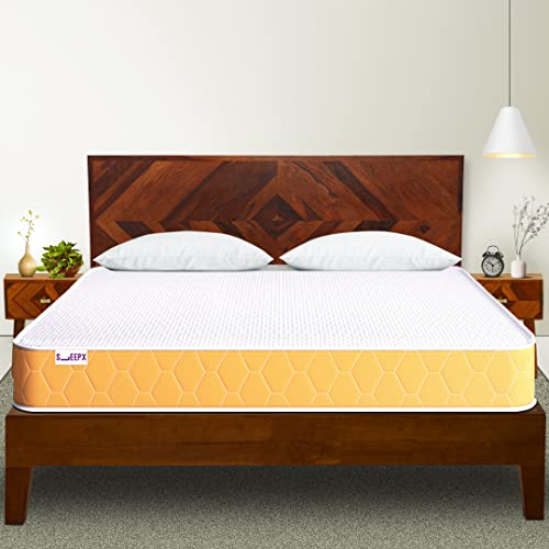 SleepX Dual Comfort Mattress 6 inch Double Bed Size, High Density (HD) Foam- Medium Soft & Hard (Orange, 72x48x6 Inches)