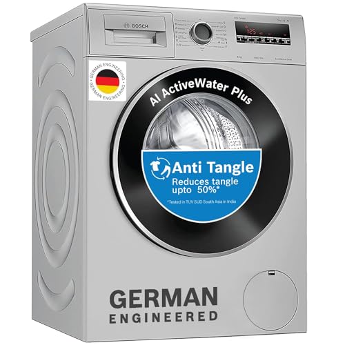 Bosch 8 kg 5 Star Fully-Automatic Front Loading Washing Machine (WAJ28262IN, Silver, AI active water plus, In-Built Heater)