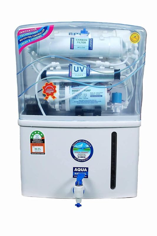 Aqua grand Water Purifier + RO + UF + UV + TDS Controller|| Copper + Alkaline Purifier || 12 Leter Water Purifier for Home & Kitchen, Schools, Hospitals|| No Need 2 Year Service||NW-RO-18