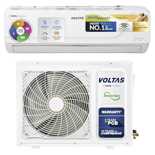 Voltas 1.5 Ton, 3 Star, Hot & Cold Inverter Split AC (Copper, 4-in-1 Adjustable Cooling, Anti-dust Filter, 2024 Model, 183VH VECTRA PLATINA, White)