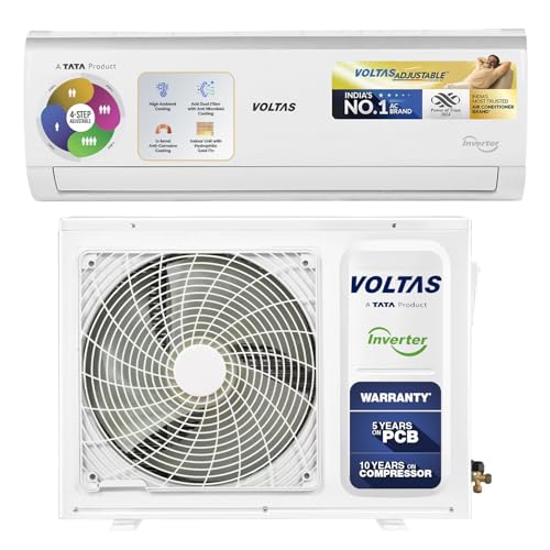 Voltas 1.4 Ton 3 Star, Inverter Split AC (Copper, 4-in-1 Adjustable Mode, Anti-dust Filter, 173V Vectra CAE, White)